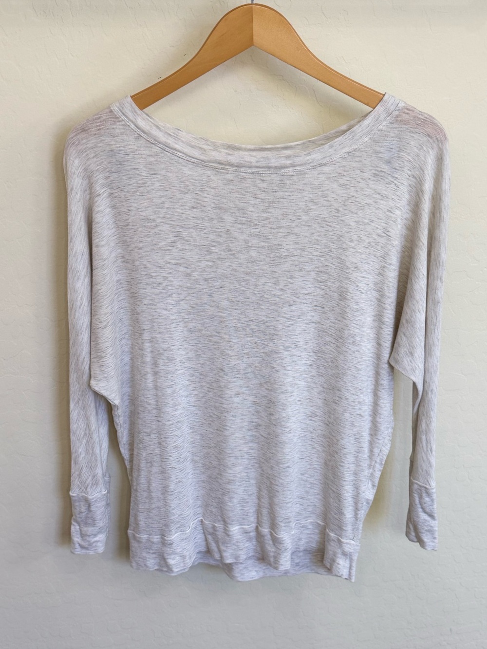 St. Tropez West Modal Grey Off-Shoulder Long Sleeve Top Medium